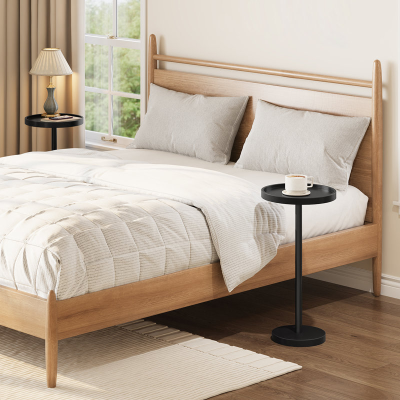 Table de bout ronde en bambou, Black