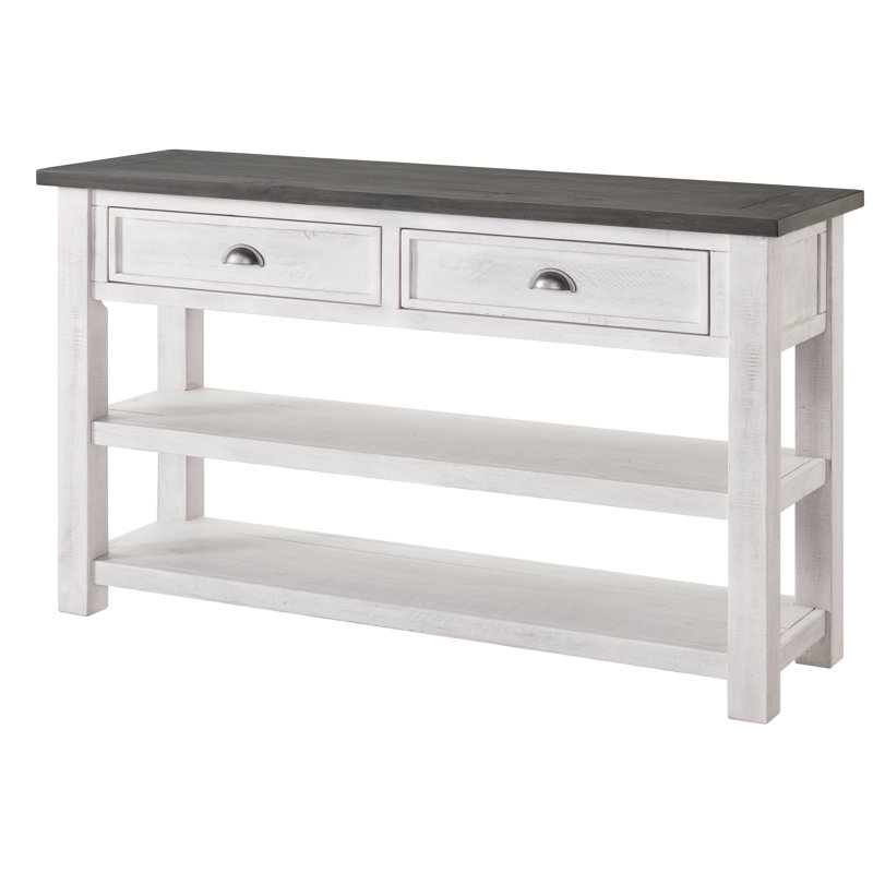Ensemble de tables basses 3 pièces Holliman, Blanc / gris