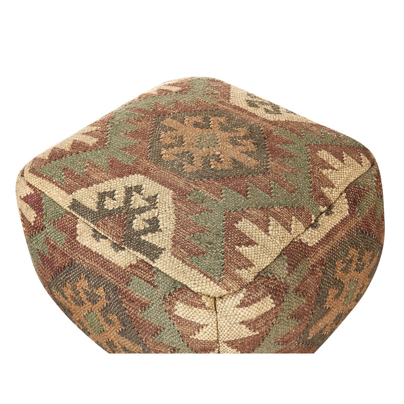 Alvie 50cm Wide Square Geometric Pouffe Ottoman