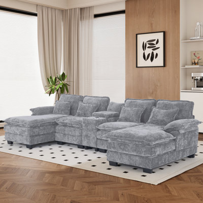 Canapé modulaire en U avec méridienne 5 pièces