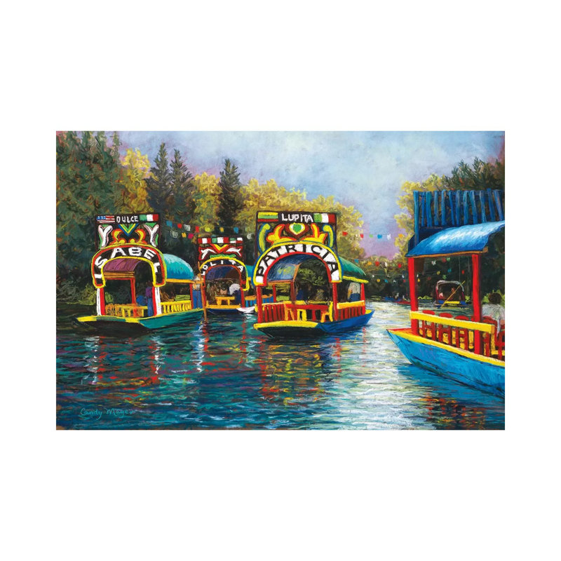 Xochimilco, Mexico by Candy Mayer - Painting on Canvas, Wrapped Canvas, 30.48cm H x 45.72cm W x 1.91cm D