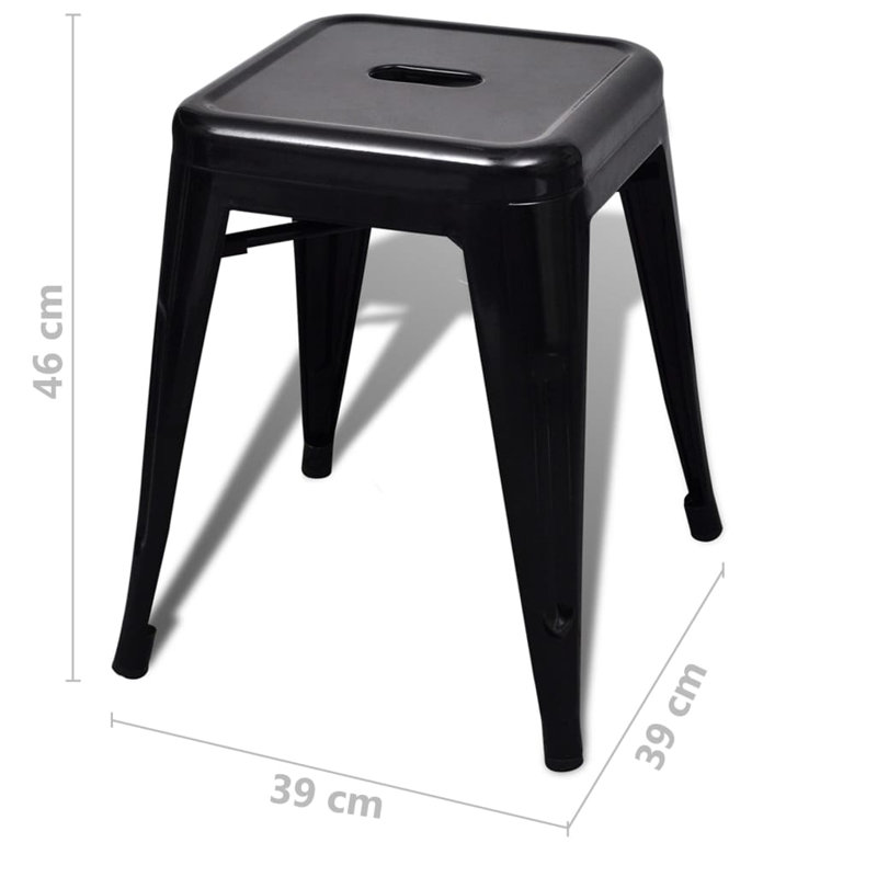Humes Steel Accent Stool, Black