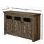 Armoire latérale d'entrée 3 portes, gris délavé avec grand espace de rangement, armoire de rangement rétro à poignées en métal, espace de rangement de style rétro pour le salon, tablettes réglables-821581578