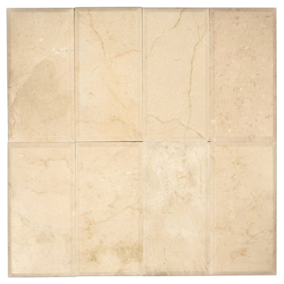 3" X 6" Beveled Marble Subway Tile