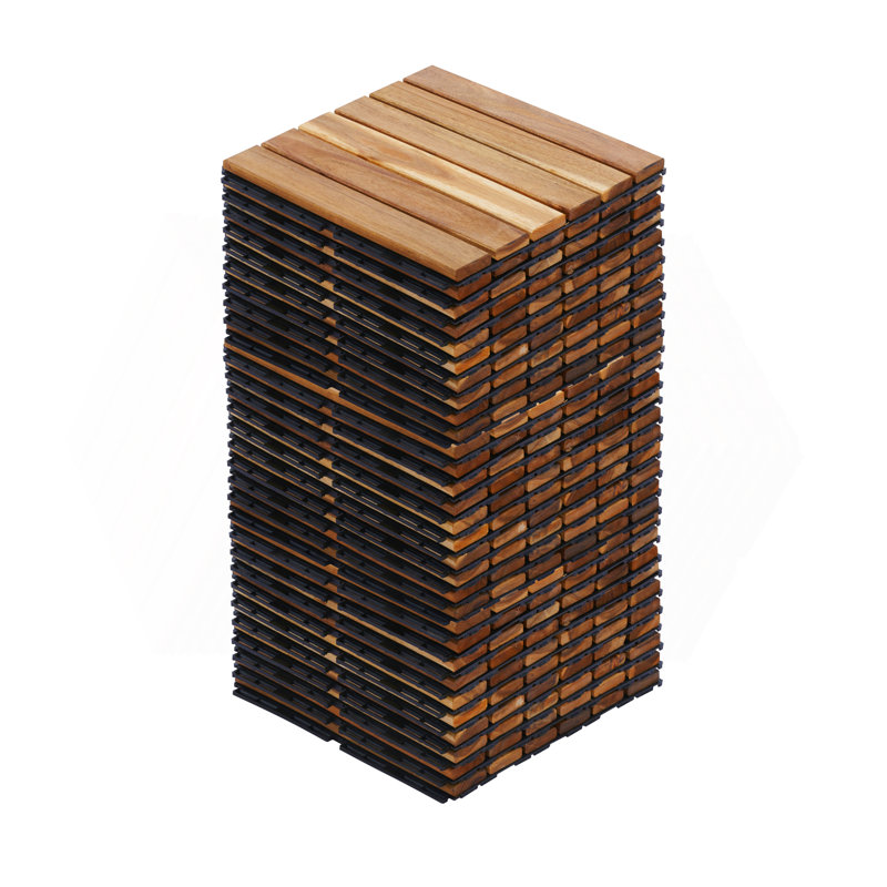 30 PCS Interlocking Deck Tiles Striped Pattern, Yellow
