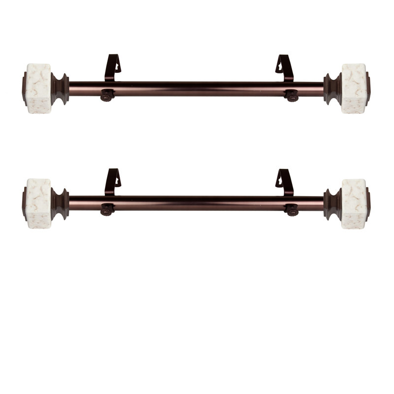 Stainless Steel Adjustable Single Curtain Rod, Bronze