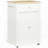 Rolling Kitchen Island Cart, Portable Serving Trolley Table with Drawer, Adjustable Shelf and 2 Towel Racks, Cream White