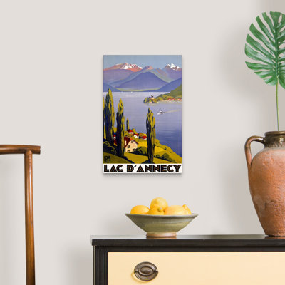 Reproduction d'art sur toile tendue, "Lac Lac d'Annécy", par Roger Broders