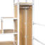 Lit mezzanine simple en métal avec poste de travail intégré, garde-robe, escalier de rangement et DEL, blanc