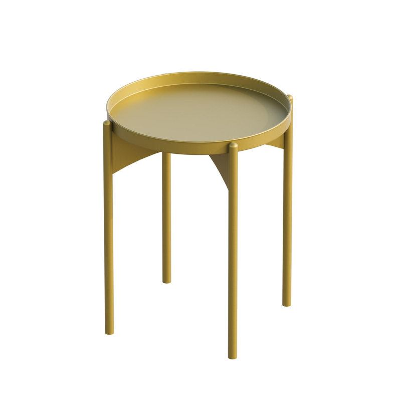 Modern Gold Coffee Table, 17.3 x 22.4 x 17.3 inches | 100% Metal Construction, Durable & Sturdy Design | Perfect for Living Room & Lounge, Stylish Solid Color Finish, Lightweight at 5.3 lbs