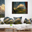 Vue extérieure de la chambre d'hôtel - coussin à imprimé paysage-908686916-852291159
