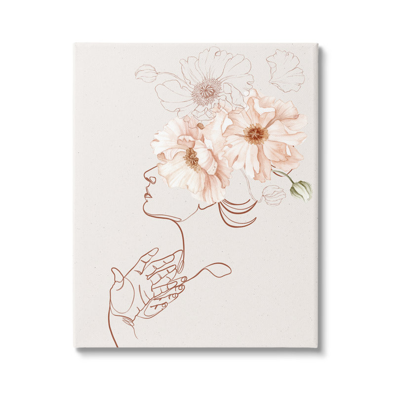 «Simple Simple Botanical Motif» par Ros Ruseva - impression, L 16 po x H 16 po, Giclée encadrée noir minuit