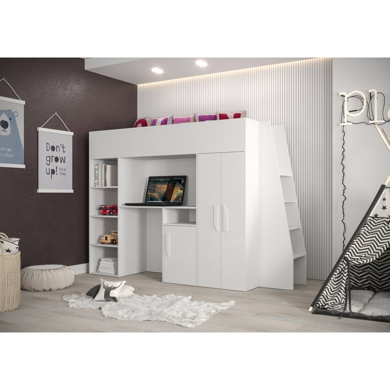 Kids EU Single - 90 X 200 Cm Loft Bed, White
