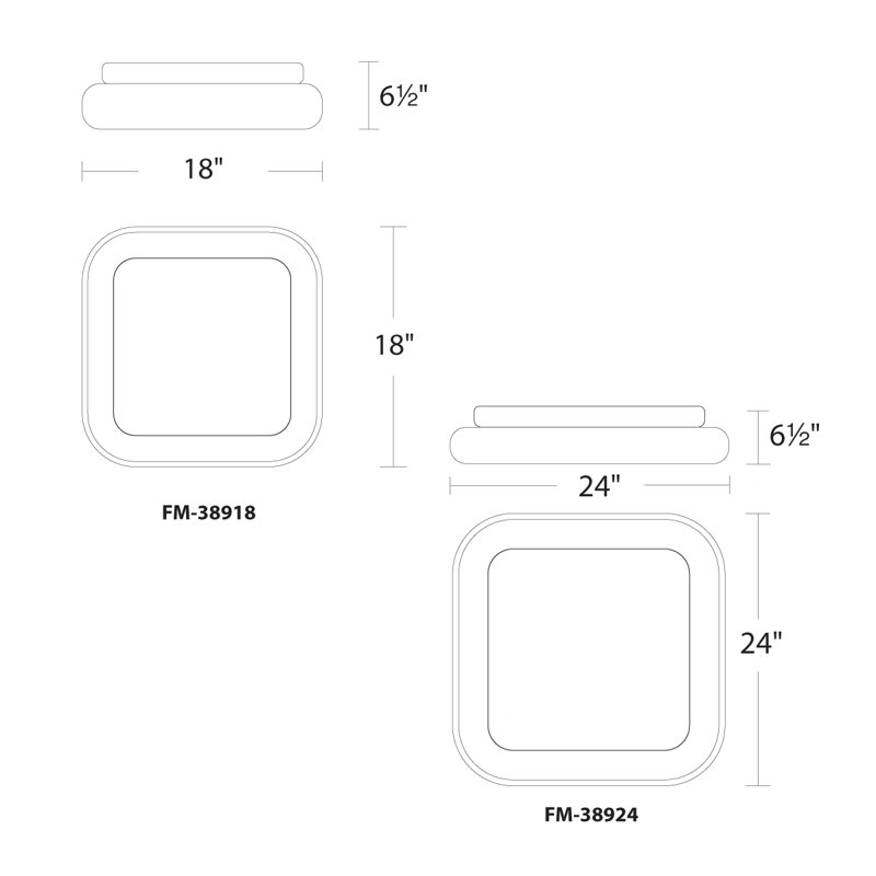 Tetris 23" Brushed Aluminum LED Flush Mount for Indoor/Outdoor