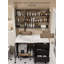 Meuble-lavabo en acier inoxydable à finition noire avec lavabo en céramique French Retro