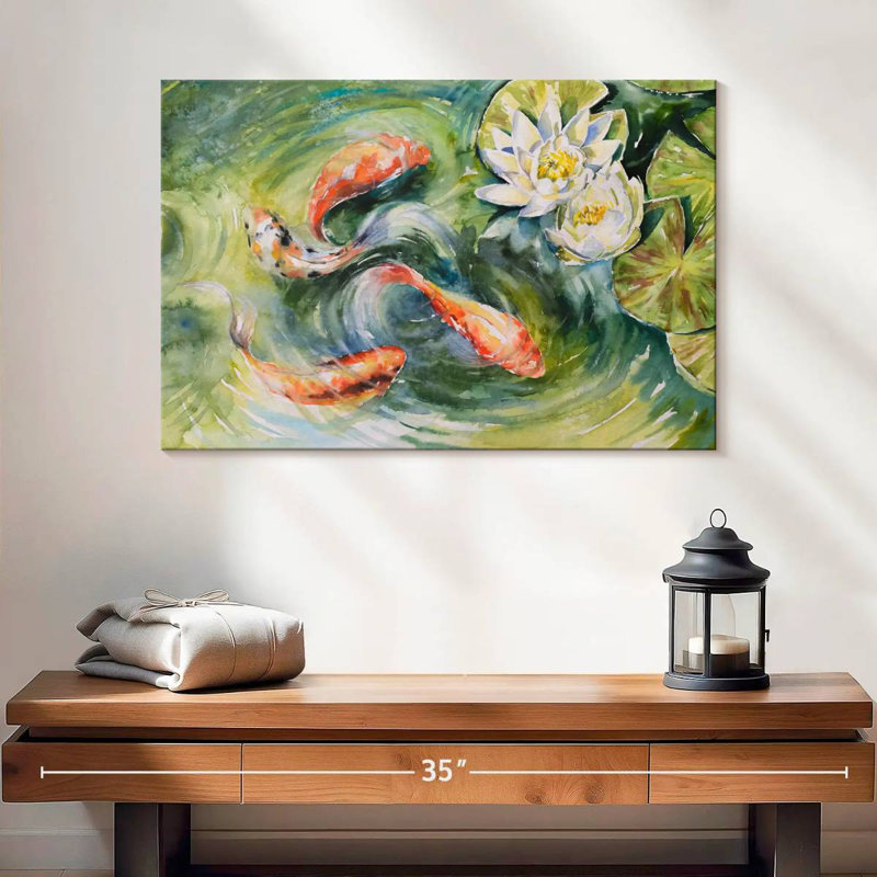 Brampt Pond Of Koi, 16" H x 24" W
