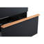 Meuble-lavabo mural noir de 24 po avec tiroirs à fermeture en douceur, poignées en bois massif bicolore, lavabo en acrylique intégré et finition matte confortable au toucher facile à nettoyer-616657621