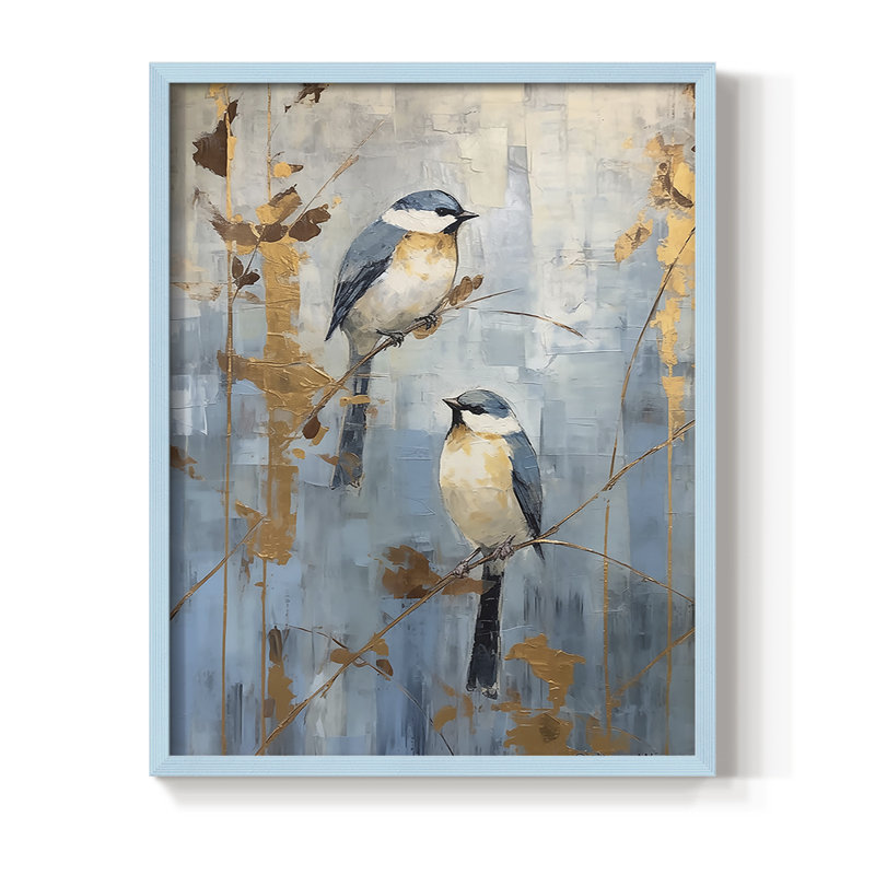 Série ANIMALS, impression encadrée, bois massif, H 11 po x l 9 po, Bleu