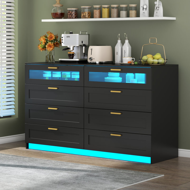 Jasahn 47.24'' W 8 - Drawer Dresser, Black