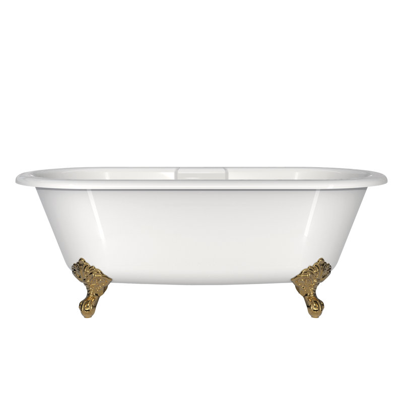 Cheshire 69" x 31" Freestanding Soaking Bathtub, Polished Brass
