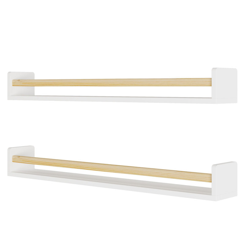Ezmerelda 2 Piece Paulownia Solid Wood Floating Shelf
