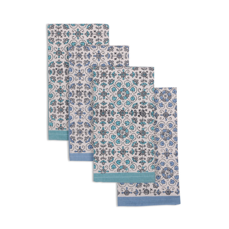 LILY Cotton Napkins – 18"x18", Blue/Teal