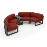 Avion 43" Wide Outdoor Curved Patio Sectional with Sunbrella Cushions