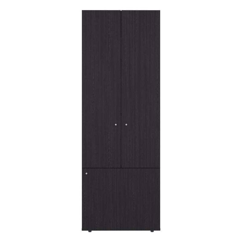 Armoire-penderie haute à 3 portes avec 4 tablettes Wenge, Wengé