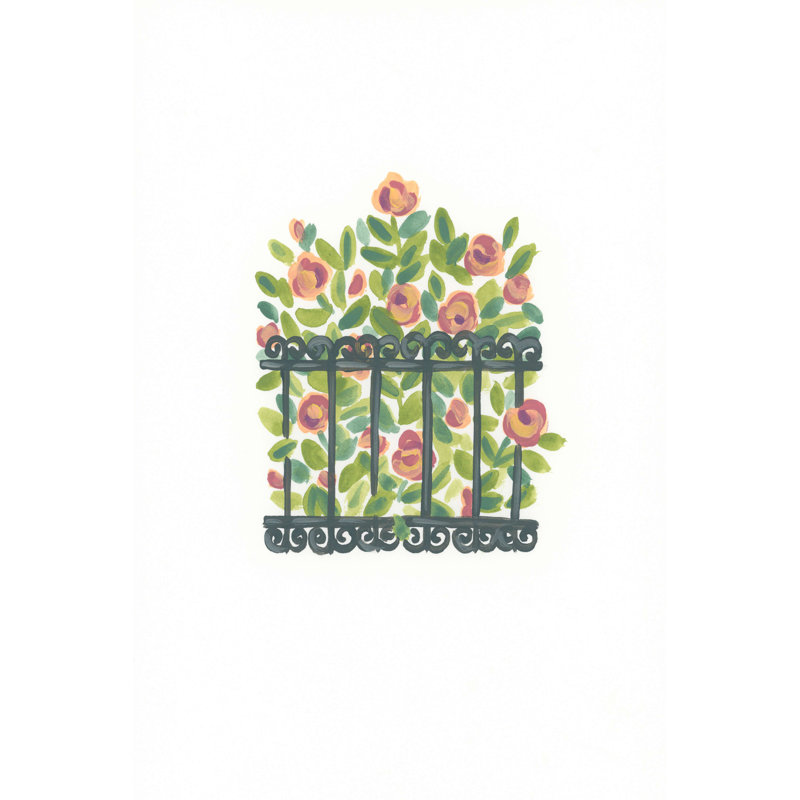 «Wrought Iron Garden IV» par June Erica Vess - reproduction d'art sur toile tendue, H 30 po x l 20 po x P 1,25 po