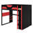 Multifunctional Wooden Loft Bed Featuring Desk, Wardrobe, Shelves, USB & RGB Lighting-1407355983