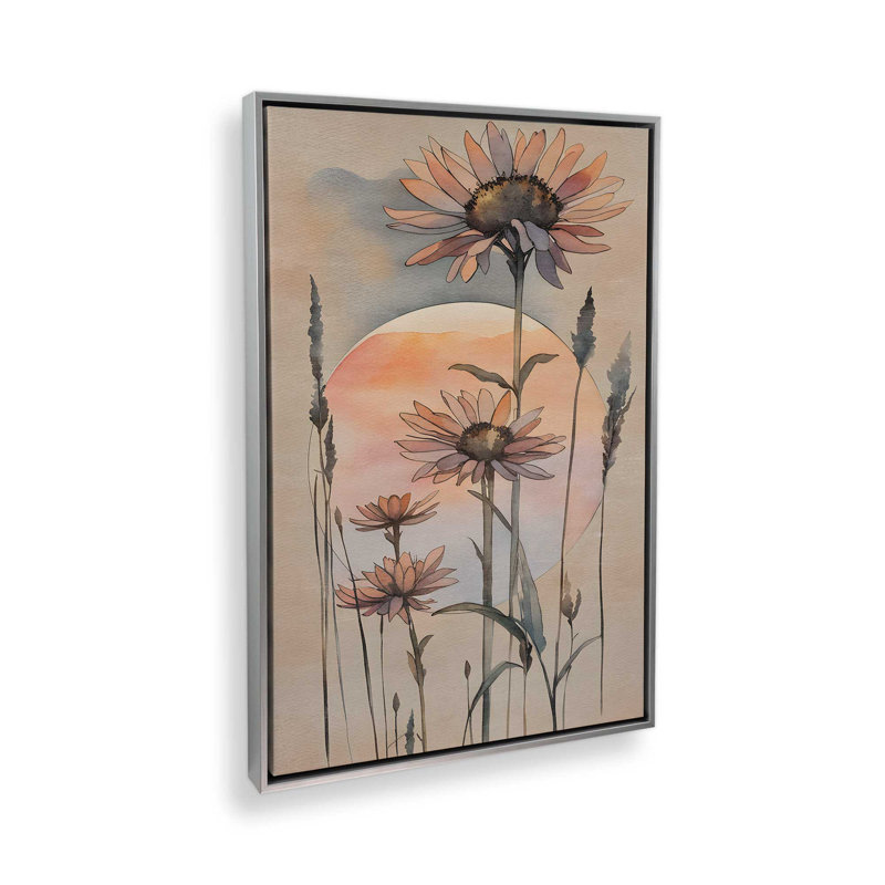 «Blossoms at Dusk», reproduction sur toile 18 po x 12 po, Chrome poli, H 18,75 po x l 12,75 po