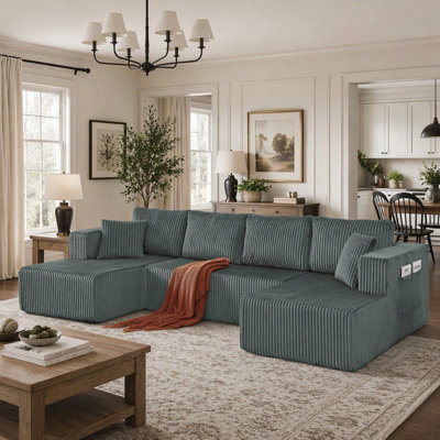 Canapé modulaire en forme de U de 132 po, canapé-lit Comfy Cloud