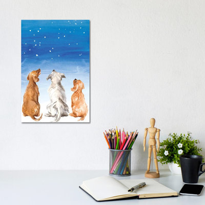 Three Dogs Star Gazing by Lanie Loreth - Wrapped Canvas Print