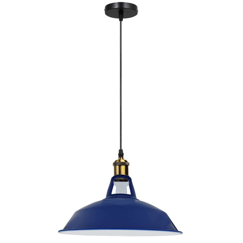 Keshawn 1 - Light Black Bowl Pendant, Dark Blue