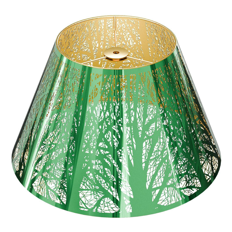 Abat-jour en métal, abat-jour rétro en bronze doré, petit abat-jour 7 po en haut x 13 po en bas x 7,8 po de haut en forme d'araignée, abat-jour tonneau avec motif d'abat-jour pour lampe de table.