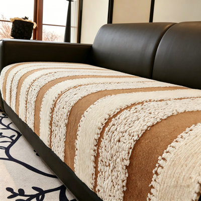 Housse de coussin texturée en forme de chenille, siège de canapé antidérapant lavable pour animaux de compagnie