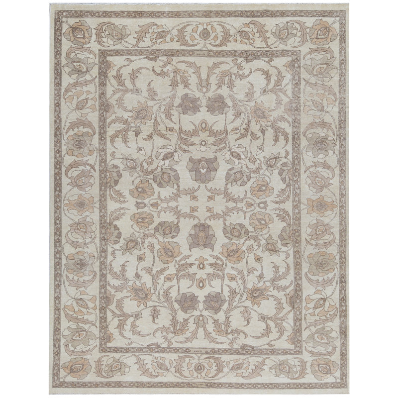 Hand-Knotted High-Quality Beige Area Rug