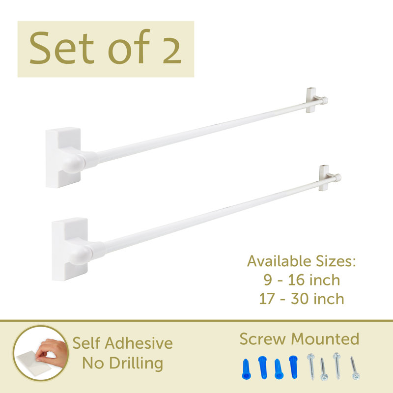 Accessoire de quincaillerie pour rideau auto-adhésif Gervasio, Blanc, 9 à 16 po
