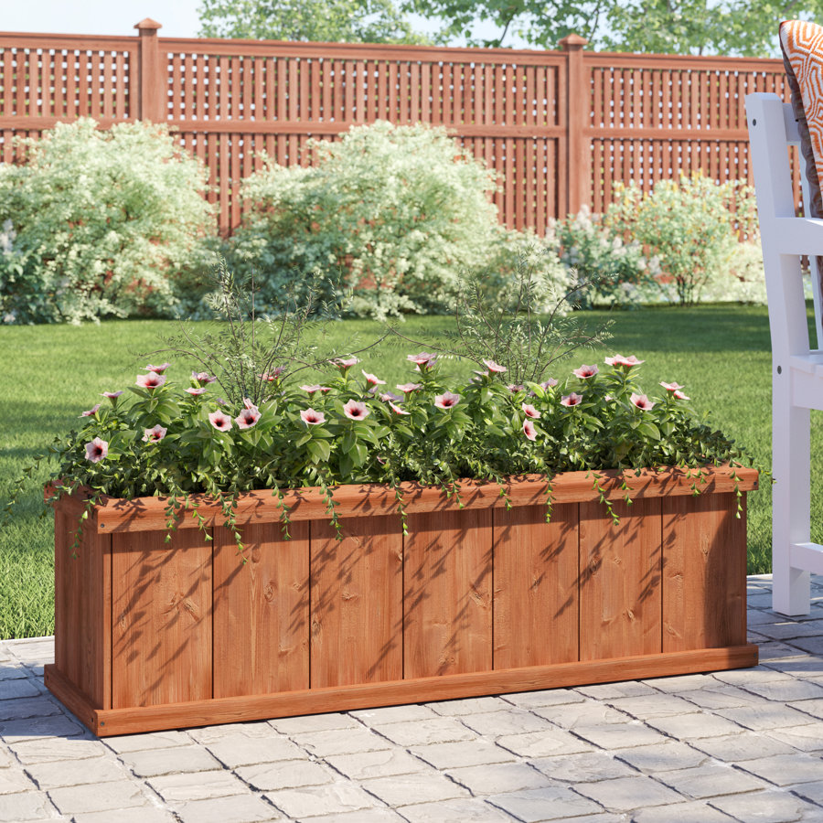 Barros Cedar Wood Outdoor Raised Garden Bed Planter Box