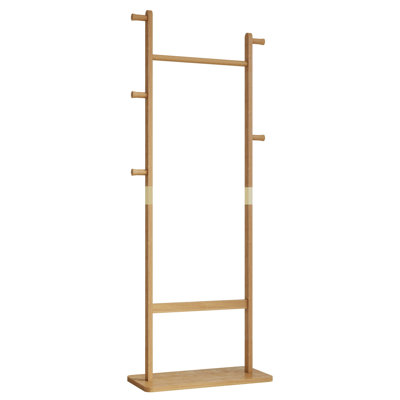 Coat Racks Solid Wood Hanger 23.6* 11*64.1In Solid Environmental Protection Easy To Assemble Beautiful Can Be Placed In The Bedroom/Entrance/Living Room (Burly Wood)