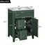 Meuble-lavabo de 24 po avec lavabo en céramique, charnières silencieuses, deux tiroirs et tablettes réglables pour une petite organisation-11763178