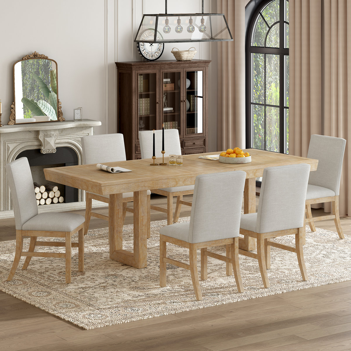 Red Barrel Studio® 7 - Piece Extendable Solid Wood Dining Set & Reviews ...