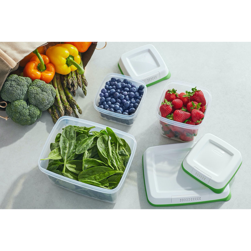 Rubbermaid FreshWorks Produce Saver, Medium and Large Storage Containers, 6 Piece Set, Clear