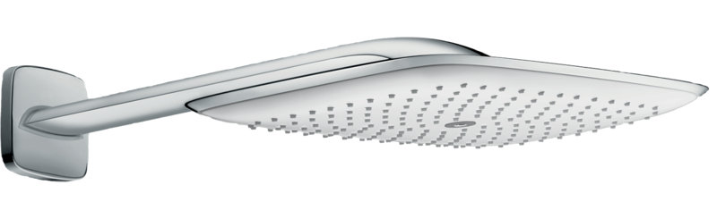 Puravida Rain Shower Head, Chrome/White