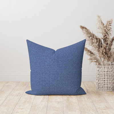 Housse de coussin d'extérieur uni bleu foncé