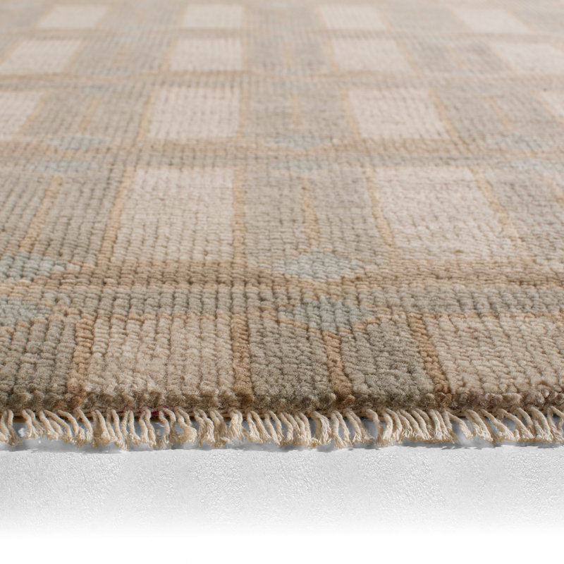 Jaipur Living Vaila CRA09 Handknotted Geometric Beige and Taupe Area Rug (6'X9'), Rectangle 9' x 12'