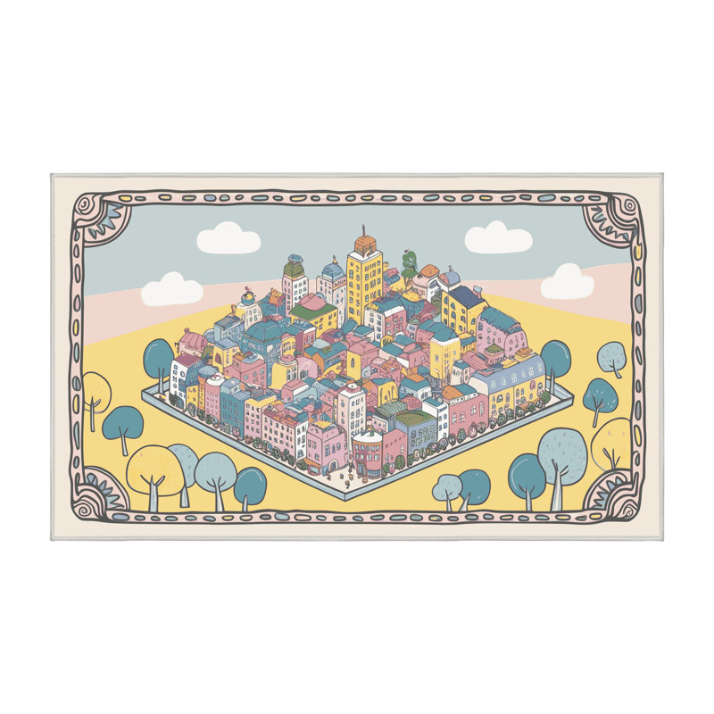 Tapis Harriet Bee City Scape, Rectangulaire 8 pi x 10 pi