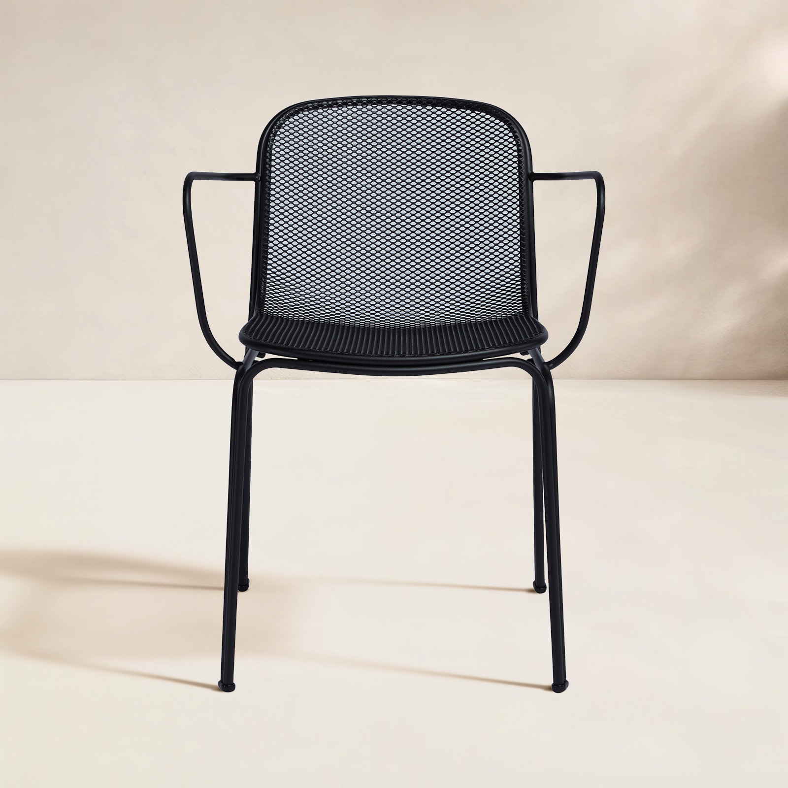 Stackable Patio Armchair, Black