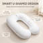 Oreiller pour le corps en U avec housse 100% coton blanc de qualité supérieure, anse lavable et amovible