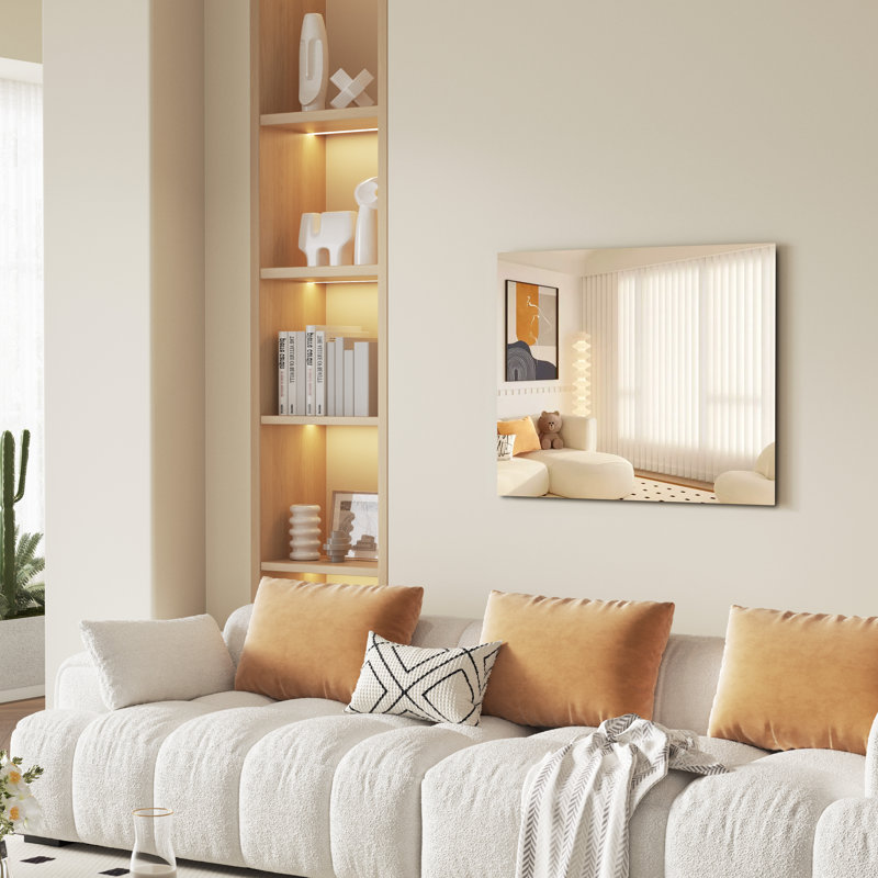 Frameless Tempered Glass Mirror, 32" x 40", Rectangle